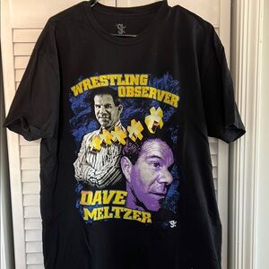 Wrestling Observer Black and Yellow Graphic Short Sleeve Tee